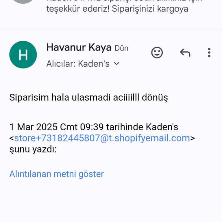 Kaden's Sitesinden Alışverişte Yaşanan Sorunlar