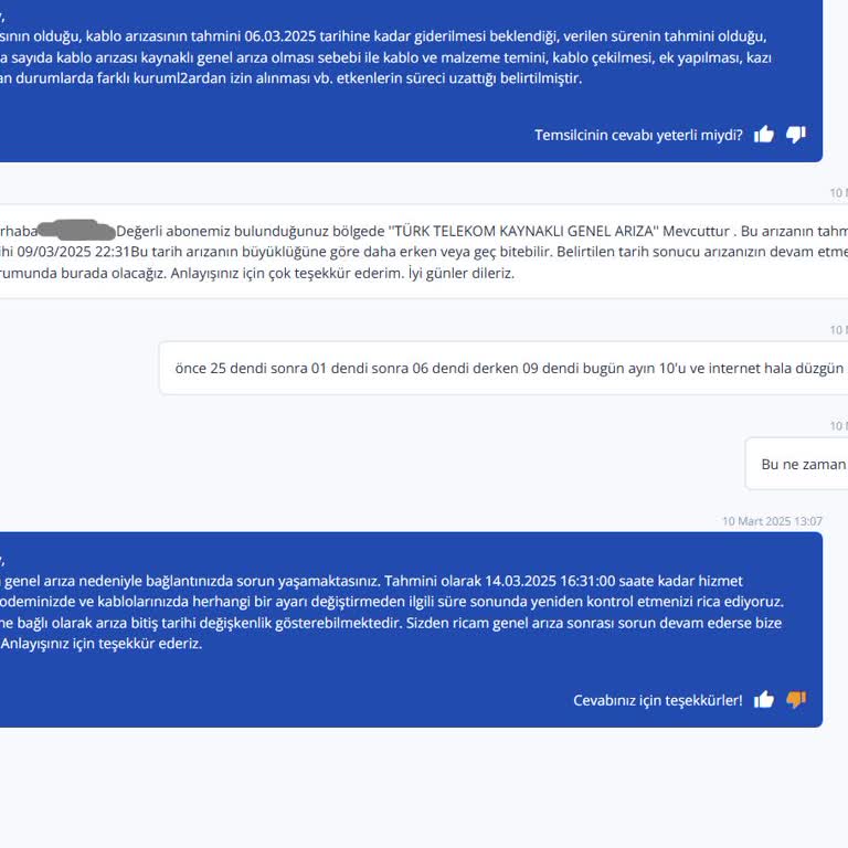 TurkNet'in Yetersiz Destek Hizmeti Ve İnternet Kesintisi Sorunu