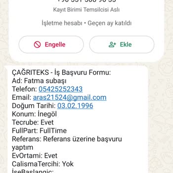 Evden Çalışma Başvurusunda Güvenlik Endişesi Ve Kişisel Bilgilerin Korunması Talebi