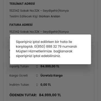 Ödeme Hatası Ve Müşteri Hizmetleri Sorunu