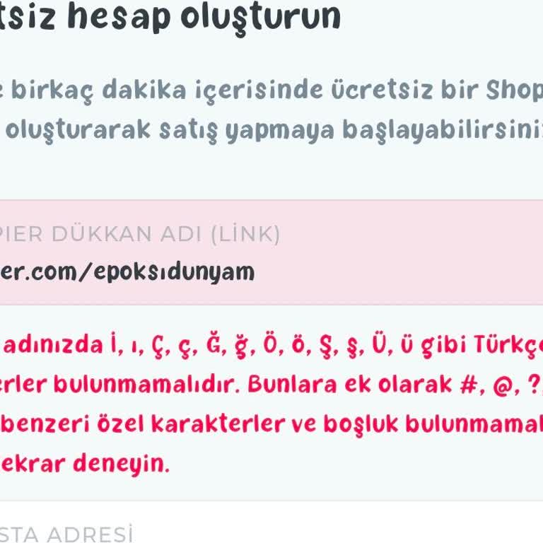 Shopier Uygulaması İşletme Açma Sorunu