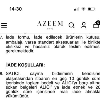 Azeem Prive Yanıltıcı Stok Bilgisi Ve İletişim Sorunları