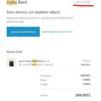 Uykubant.com.tr'den Sipariş Sonrası İletişim Sorunu