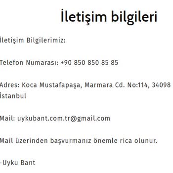 Uykubant.com.tr'den Sipariş Sonrası İletişim Sorunu