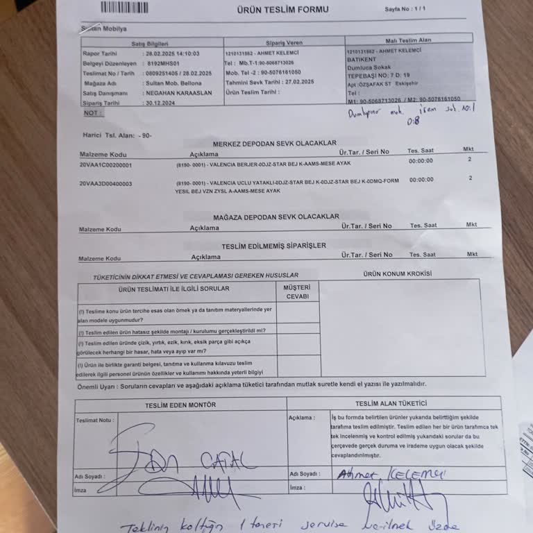 Kırık Oturma Grubu Ve Yetersiz Müşteri Hizmetleri