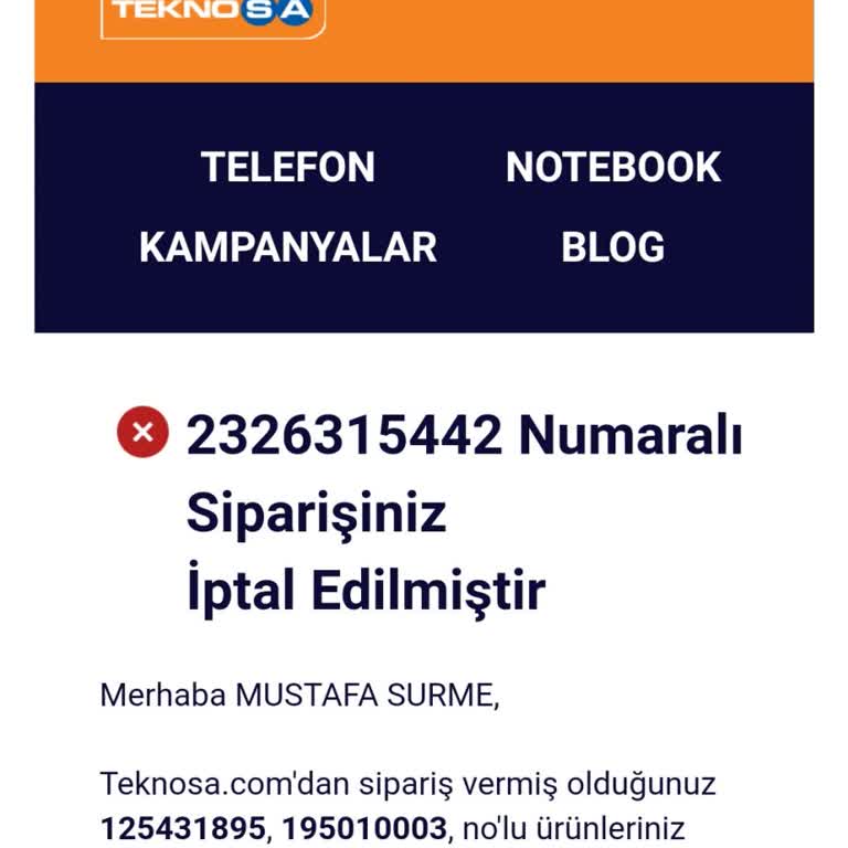Teknosa'dan İptal Edilen Kulaklık Siparişi Ve Zaman Kaybı