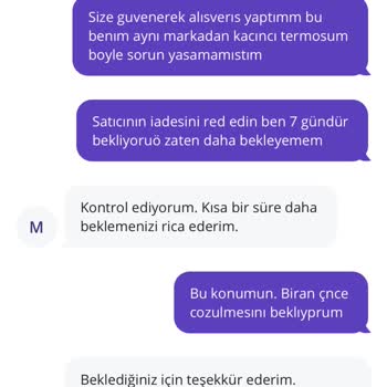 Hasarlı Gelen Termos Ve İade Sorunu