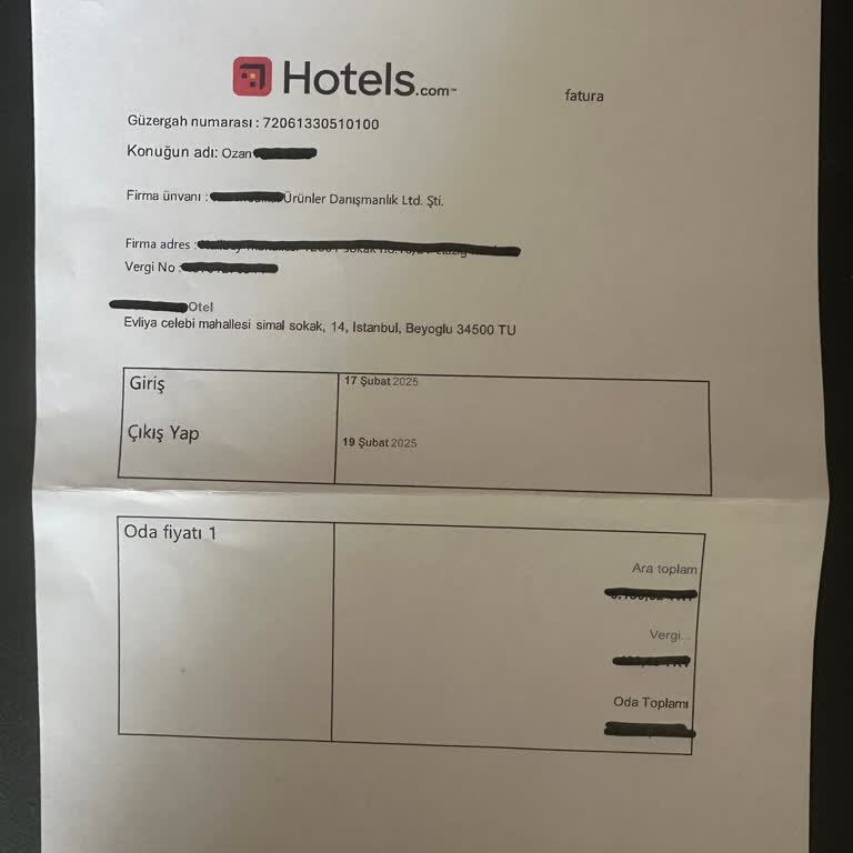 Hotels.com'dan Resmi Fatura Krizi