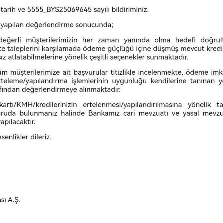 Kredi Ödemesi Erteleme Talebim Reddedildi, İcralık Olma Tehlikesi