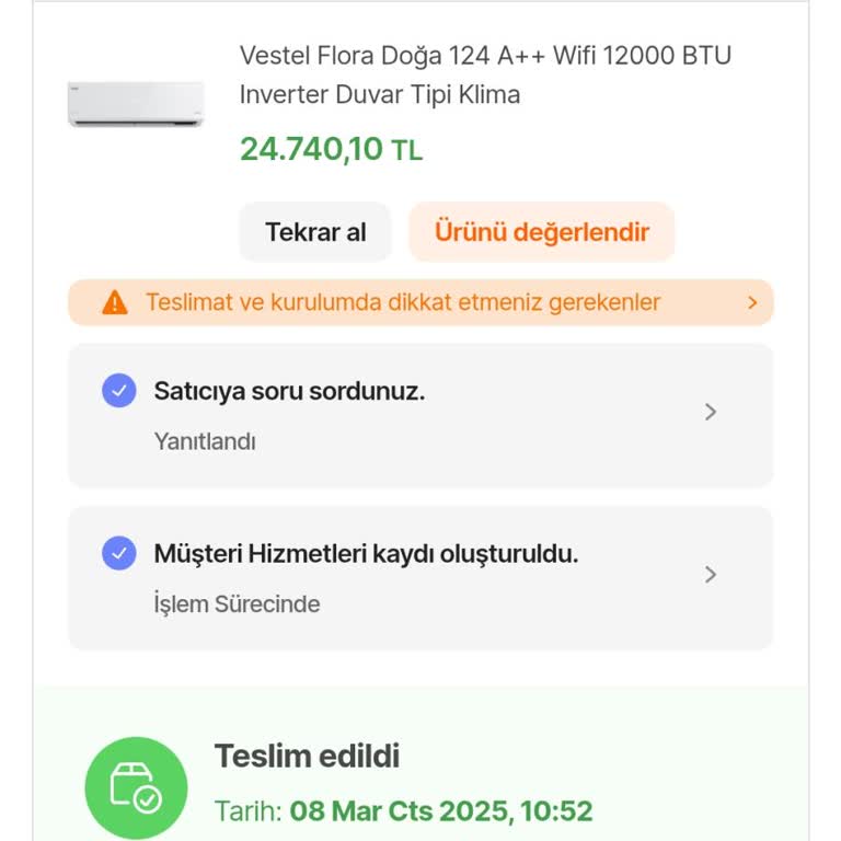 Teslim Edilmeyen Sipariş Ve Mağduriyet Talebi