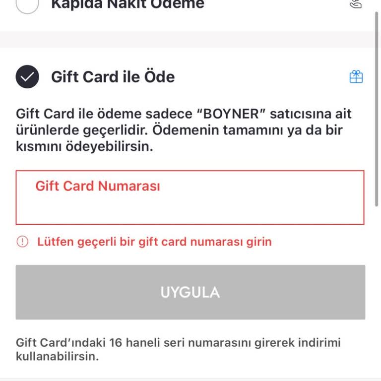 Boyner Totem Kartı İle Online Alışveriş Sorunu
