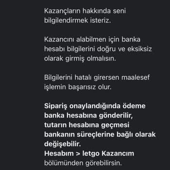 Letgo Cüzdanımda Ödeme Gecikmesi