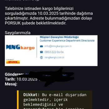 MNG Kargo Porsuk Şubesi: Teslimat Yapılmadığı Halde 'Evinize Geldik' Yalanı