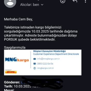 MNG Kargo Porsuk Şubesi: Teslimat Yapılmadığı Halde 'Evinize Geldik' Yalanı