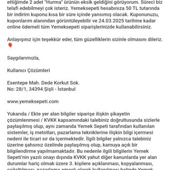 Eksik Sipariş Ve Yetersiz Telafi: Müşteri Mağduriyeti