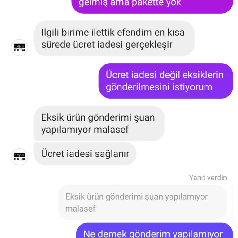 Eksik Ürün Gönderimi Ve Umursamaz Müşteri Hizmetleri