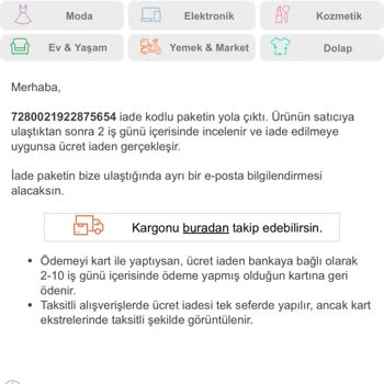 Trendyol'dan Aldığım Scooter İade Sürecinde Mağduriyet Yaşıyorum