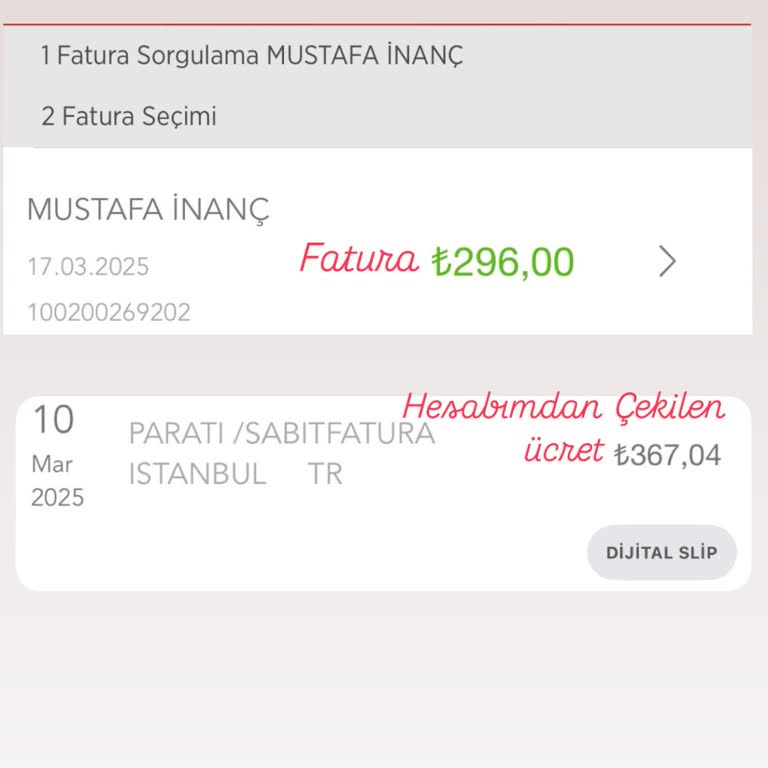 Yanlış Fatura Tutarı Ve Ödenmemiş Görünen Fatura Sorunu