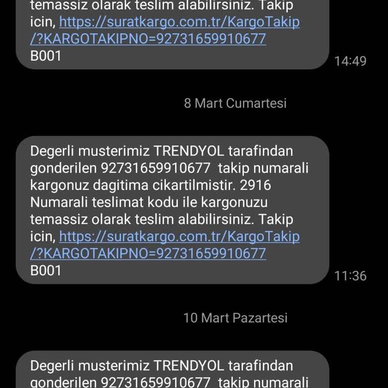Sürat Kargo Kargom 3 Kez Dağıtıma Çıktı Ama Teslim Edilmedi