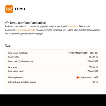 İade Edilmeyen Tutar İçin Acil Çözüm Bekliyorum