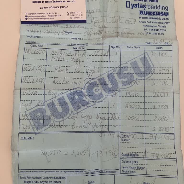 Yataş Bayisi Teslimat Sorunu