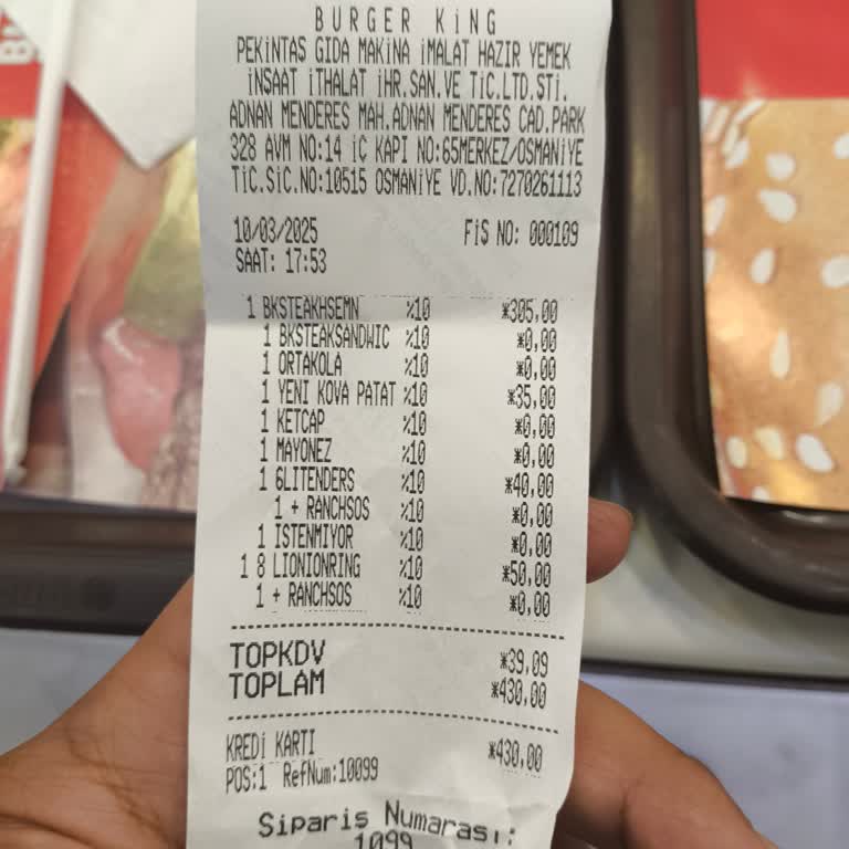 Osmaniye Burger King Şubesinde Taze Ürün Talebine Duyarsızlık