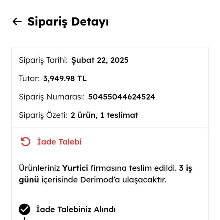 Derimod'dan Alınan Çantaların İadesinde Sorun Yaşıyorum