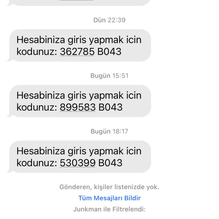 Alotell'den Gelen Kod Mesajları Ve Güvenlik Endişesi