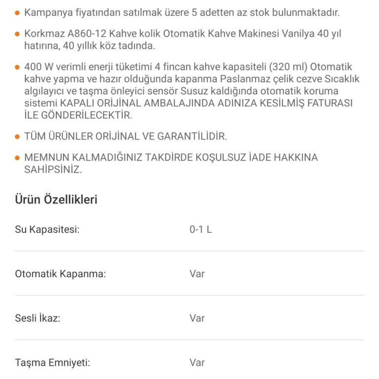 Kahve Makinesi İadesinde Sorun Yaşadım