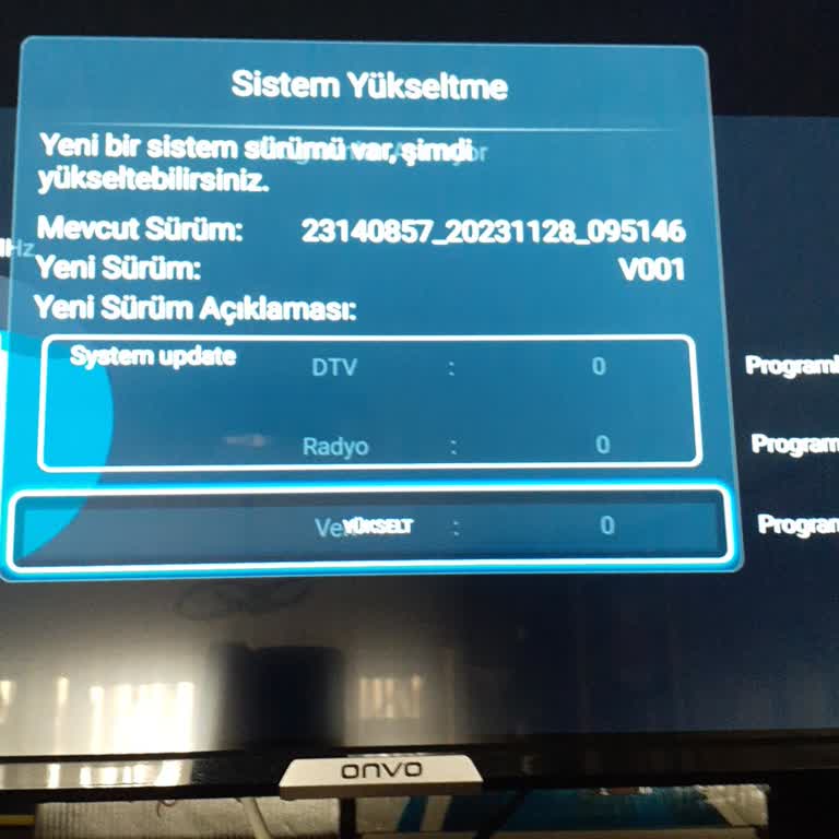 Onvo TV Güncelleme Sorunu
