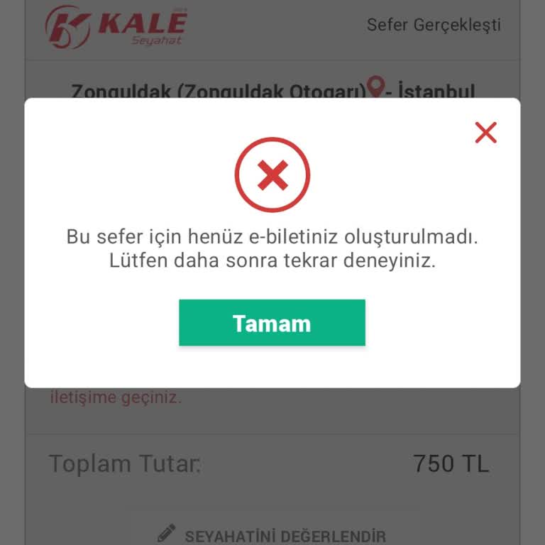 Kale Seyahat E-fatura Krizi: Otobüs Bileti Sorunu