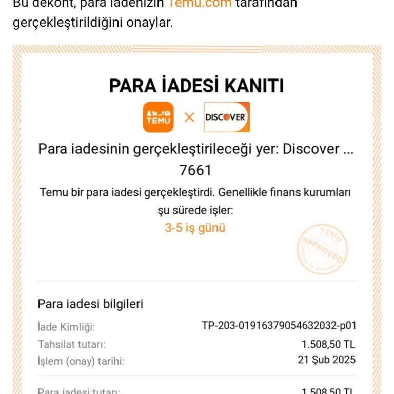 Temu'da İade Sorunu Ve Kayıp Para