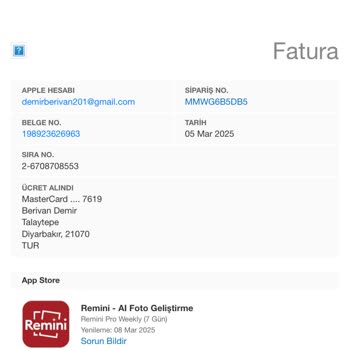 Haksız Çekim: Remini Pro Weekly Ücret İadesi Talebi