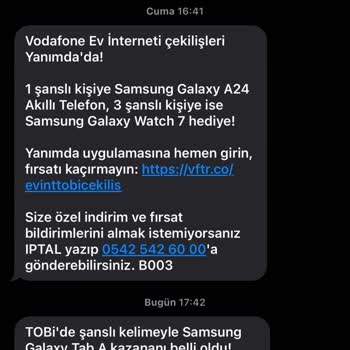 Vodafone'un Bitmeyen Tanıtım SMS'leri
