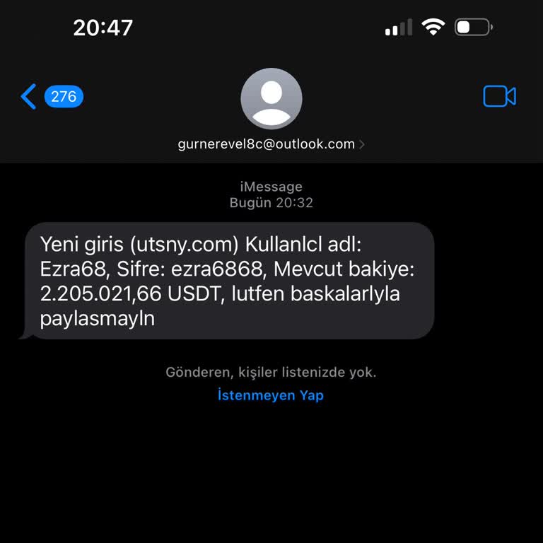 Bilinmeyen Mesajlar Ve Gizlilik İhlali Endişesi