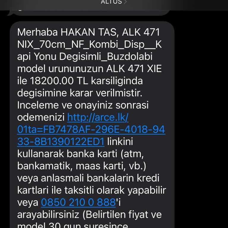 Altus Buzdolabı Arızası Ve Yüksek Ücret Talebi