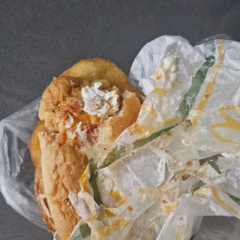 Yenilmiş Hamburger Ve Dağınık Patatesler İle Hayal Kırıklığı