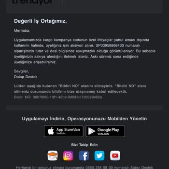 Dolap Kargo Boyutu Yüzünden Askıya Alınan Hesap