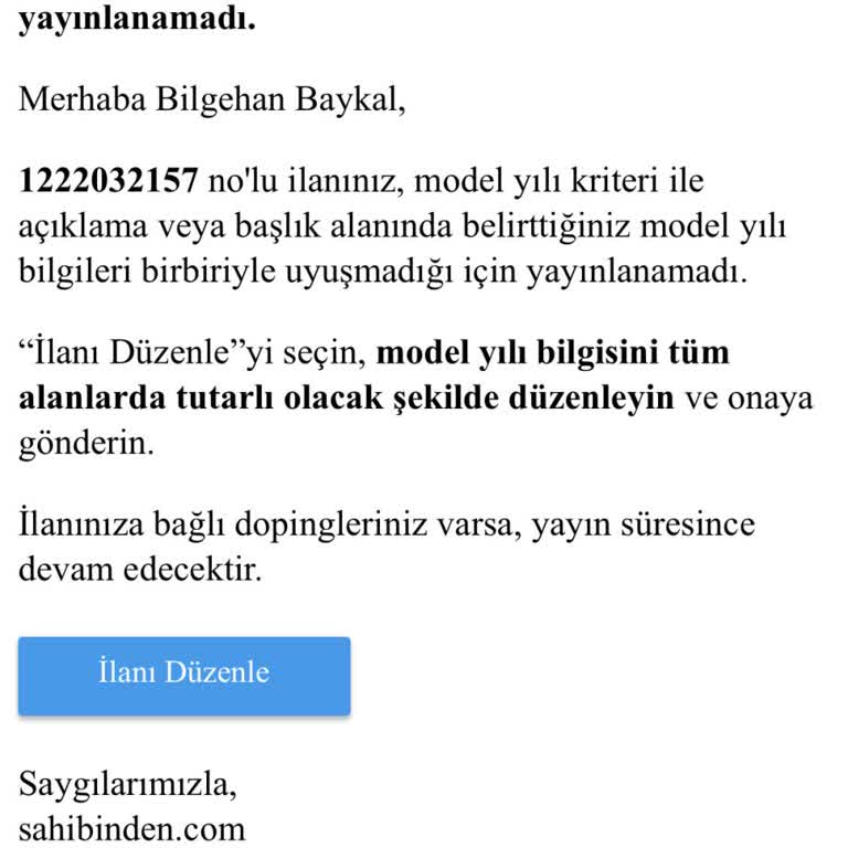 Sahibinden.com'da Model Yılı Güncelleme Sorunu Ve Mağduriyet