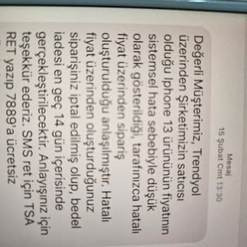 Hatalı Fiyatlandırma Mağduriyeti: İptal Edilen İphone 13 Siparişi