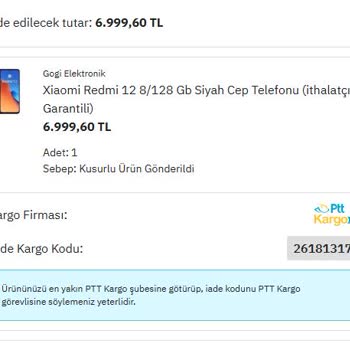 Gogi Elektronik Kusurlu Ürün, Yanlış Renk ve İletişimsizlik