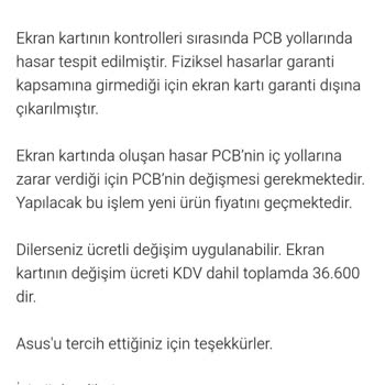 Asus Ekran Kartı Garanti Sorunu Ve Haksız Ücret Talebi
