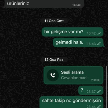 Sipariş Verildi Teslimat Yok İletişim Sıfır