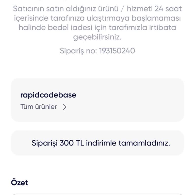 Satın Alınan Paket Teslim Edilmedi