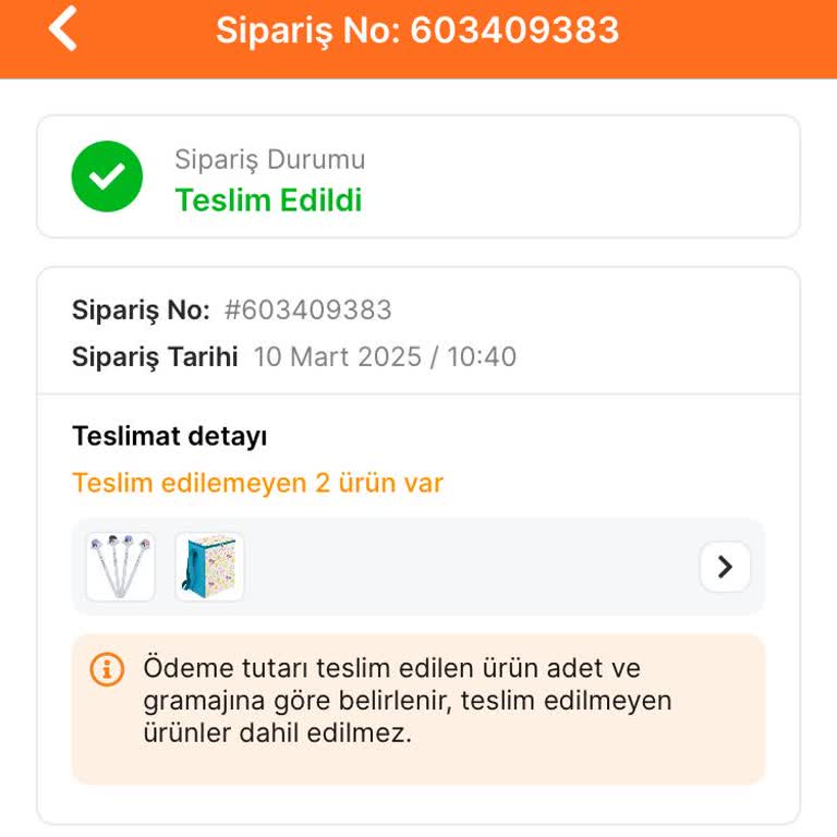 Migros Online Siparişimde Stok Sorunu Ve İade Problemi