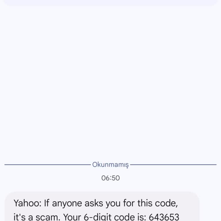 Yahoo'dan Hesabım Olmadan Gelen Kodlar