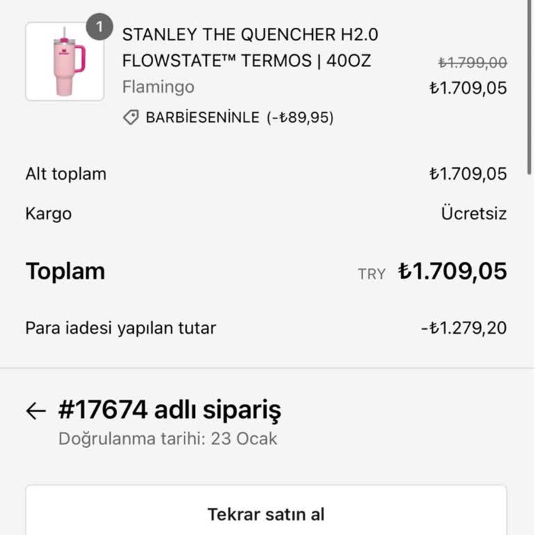 Termos Siparişim Hakkında Ciddi Sorunlar Yaşıyorum