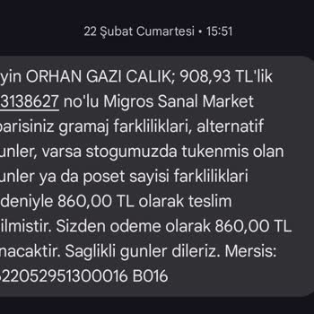 Migros Sanal Market İade Sorunu Ve Müşteri Hizmetleri İlgisizliği