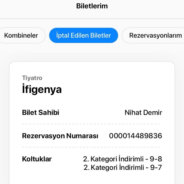 İptal Edilen Tiyatro Biletleri İçin Geri Ödeme Sorunu