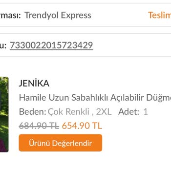 Trendyol'dan Alınan Gecelik Takımının İade Sorunu